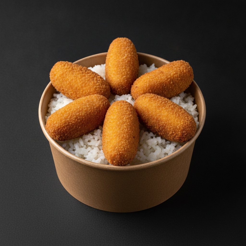 Croquetas de atún con arroz graneado