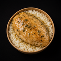 Pechuga al jugo con arroz graneado