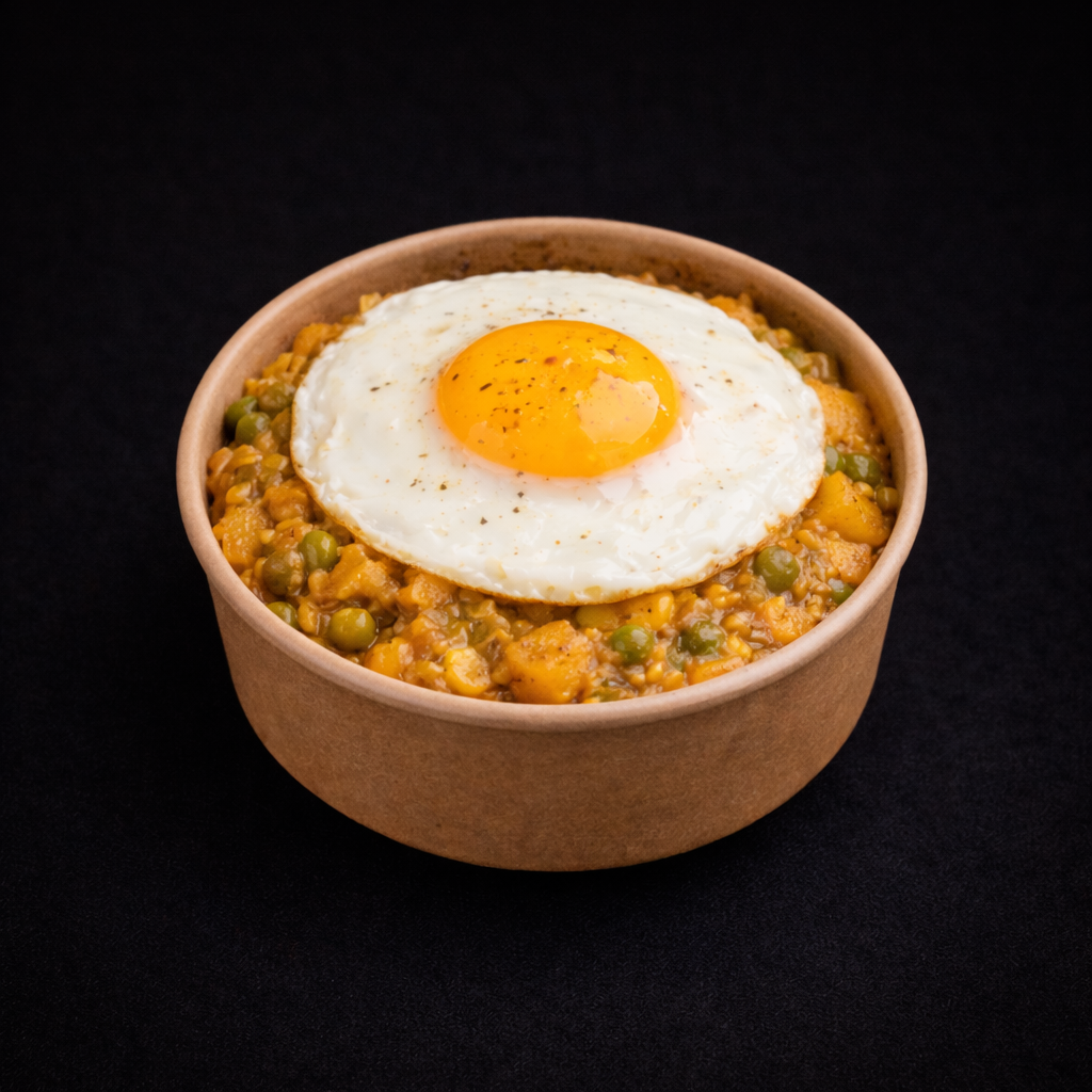 Charquicán con huevo frito