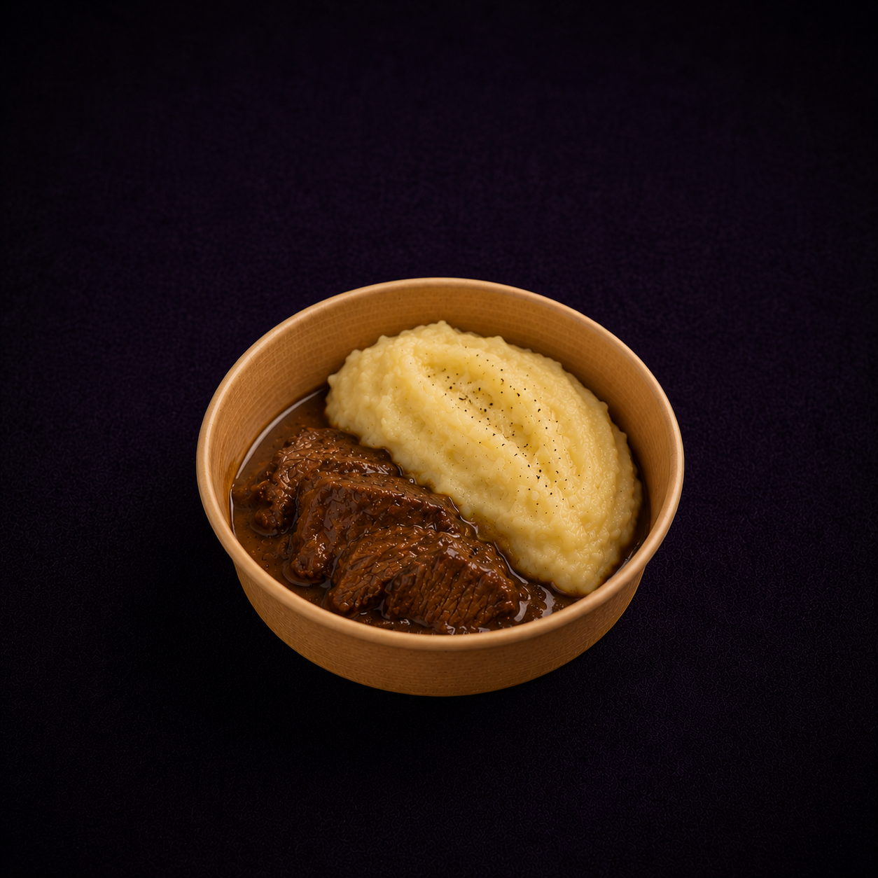 Carne al jugo con puré