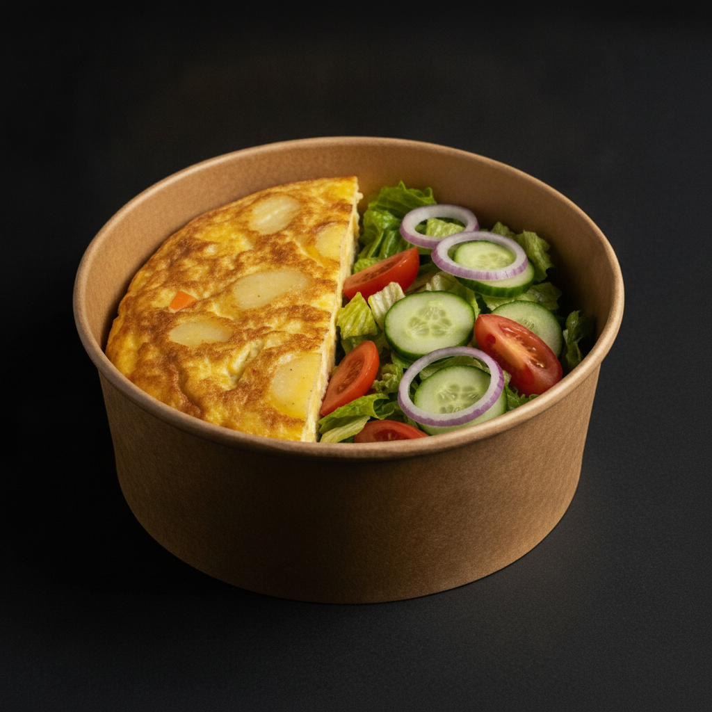 Tortilla española con ensalada