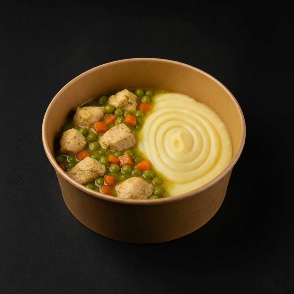 Pollo arvejado con pure