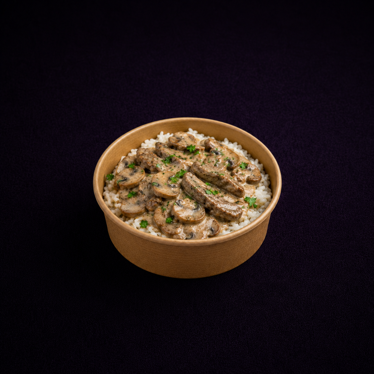 Strogonoff de vacuno con arroz