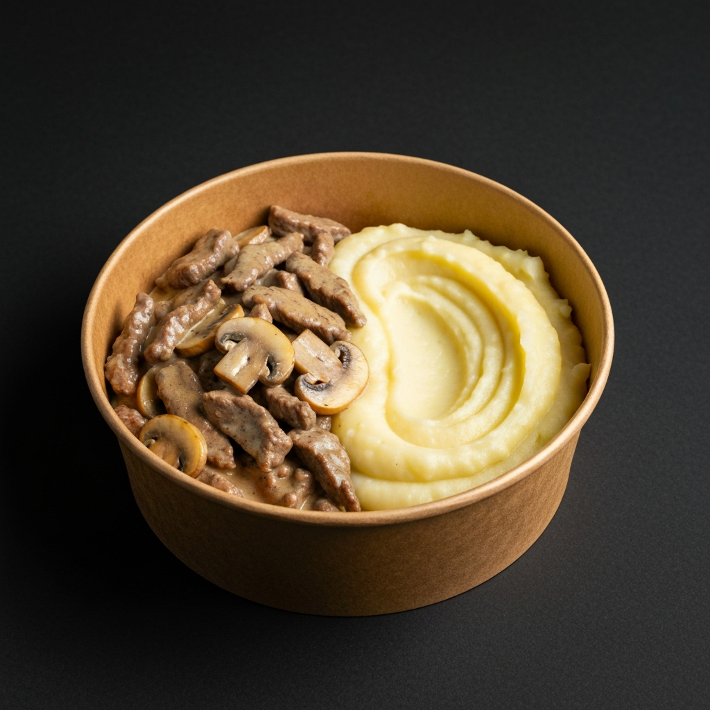 Strogonoff de vacuno con puré